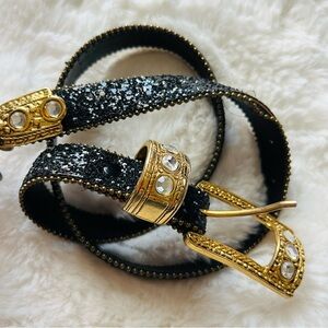 New Black glitter belt size “S”  Made in U.S.A.
24”-29”